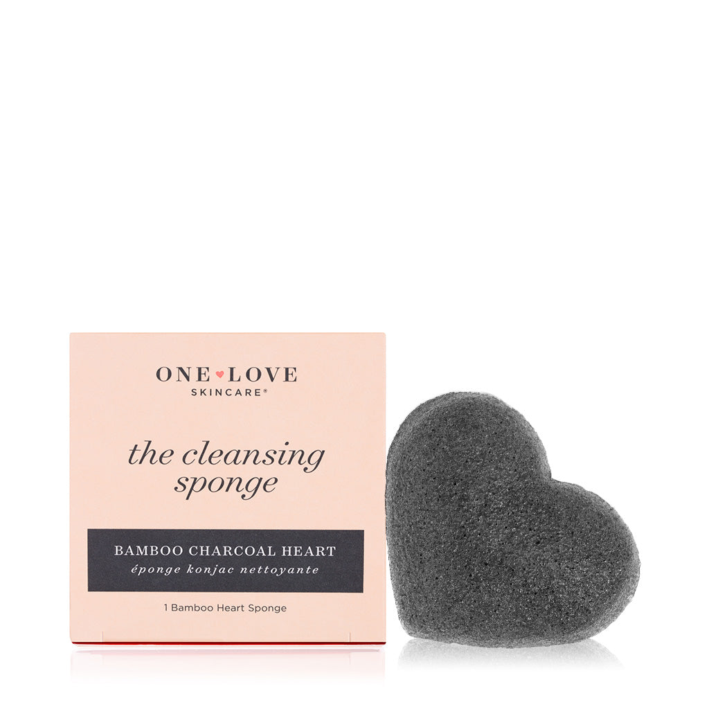 The Cleansing Sponge Bamboo Charcoal Heart 1