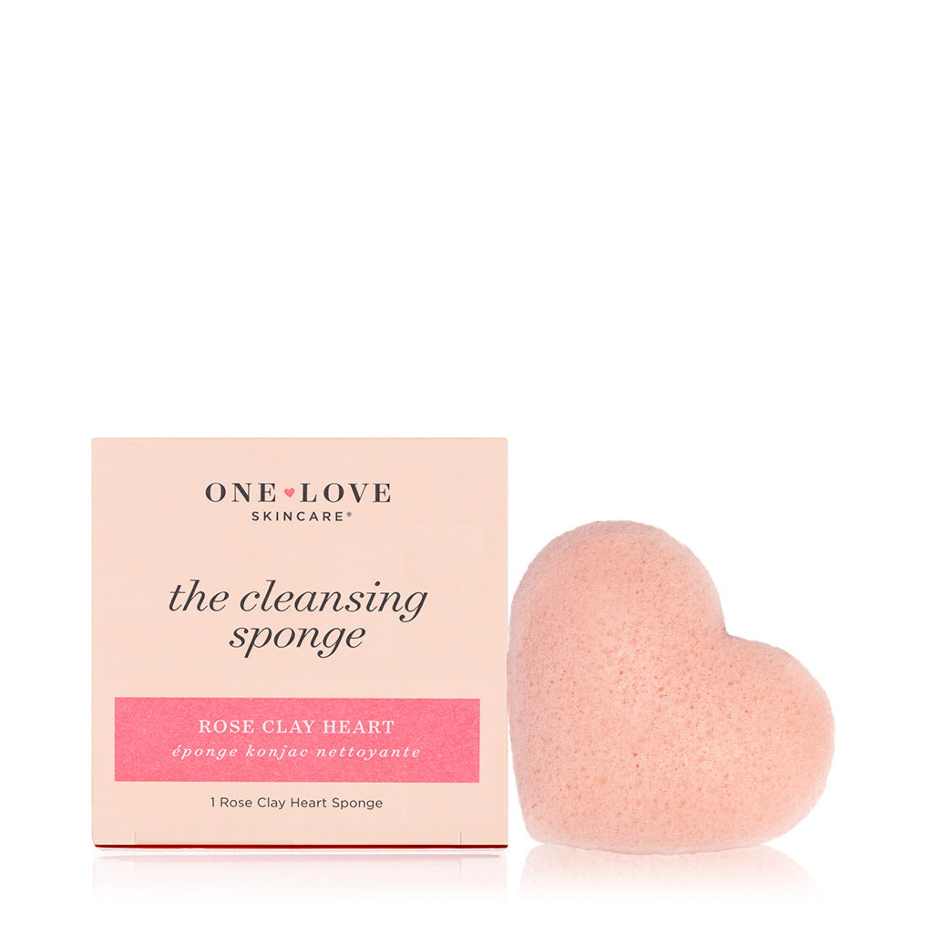 The Cleansing Sponge Rose Clay Heart 1